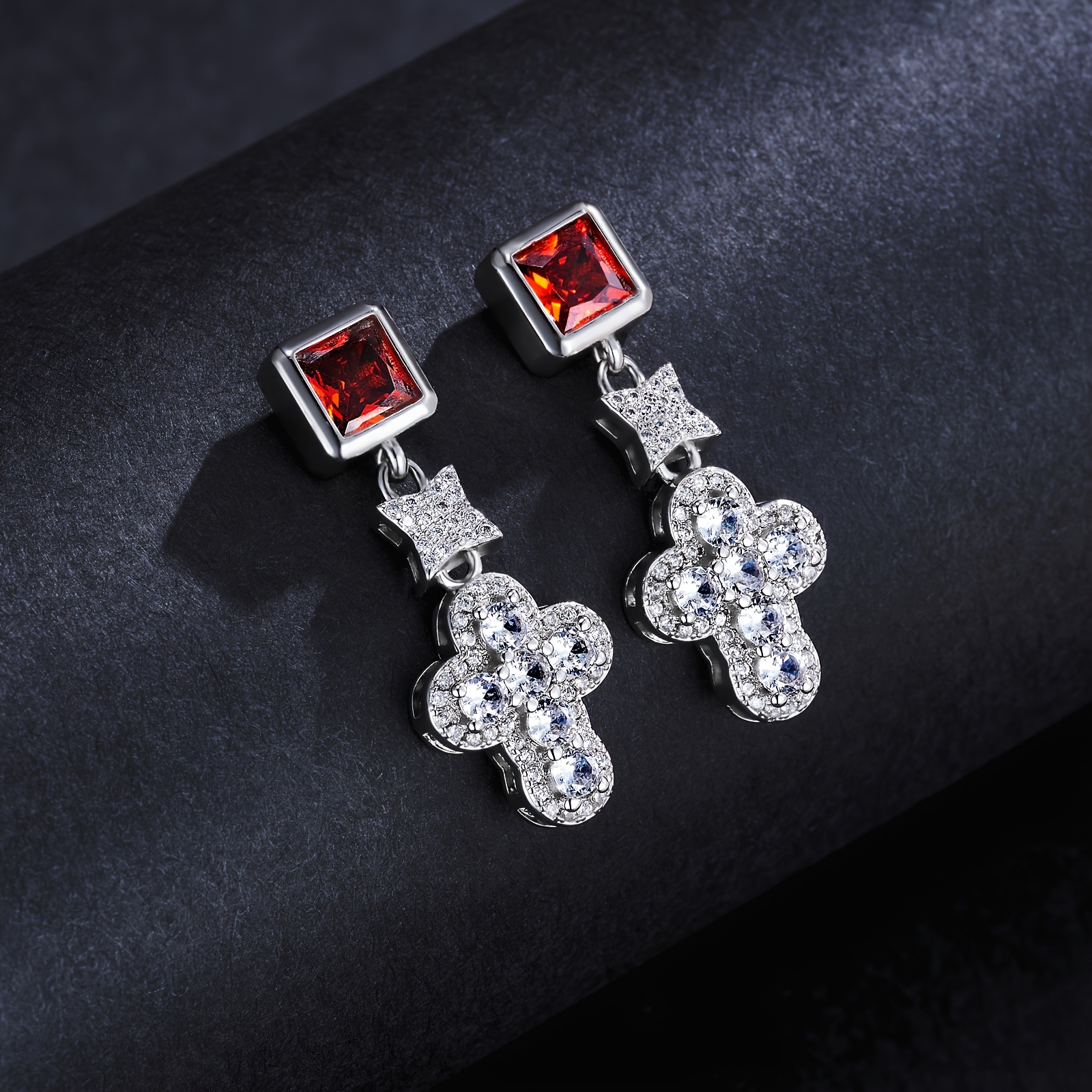 Men's Hip Hop Star Cross Ear Piercing Earrings